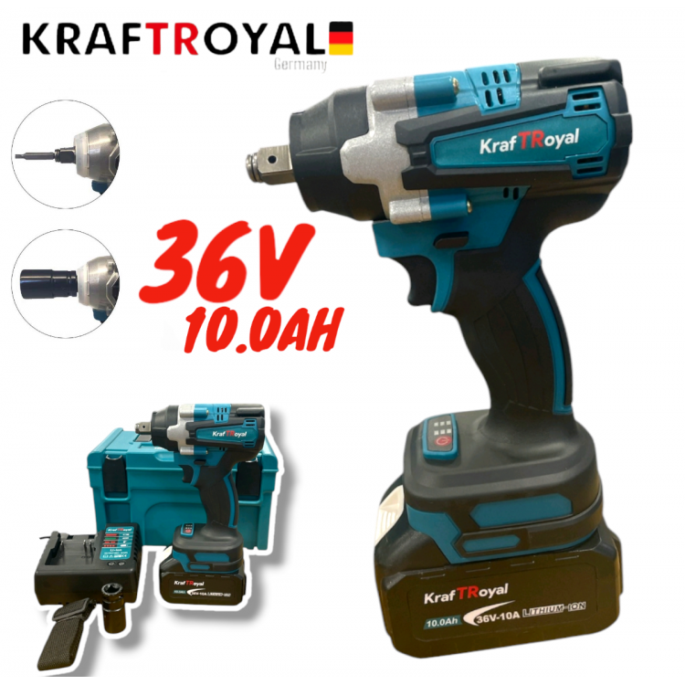 Комбиниран Акумулаторен Ударен Гайковерт Импакт 850 N/m Kraft 36V 10Ah